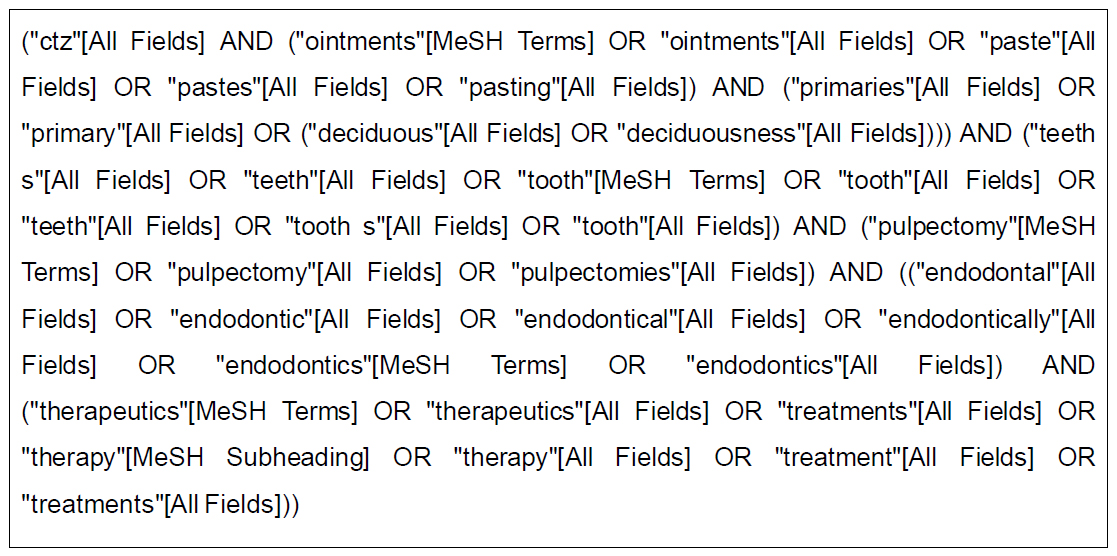 . The used searching algorithm in PubMed for the
present scoping review.