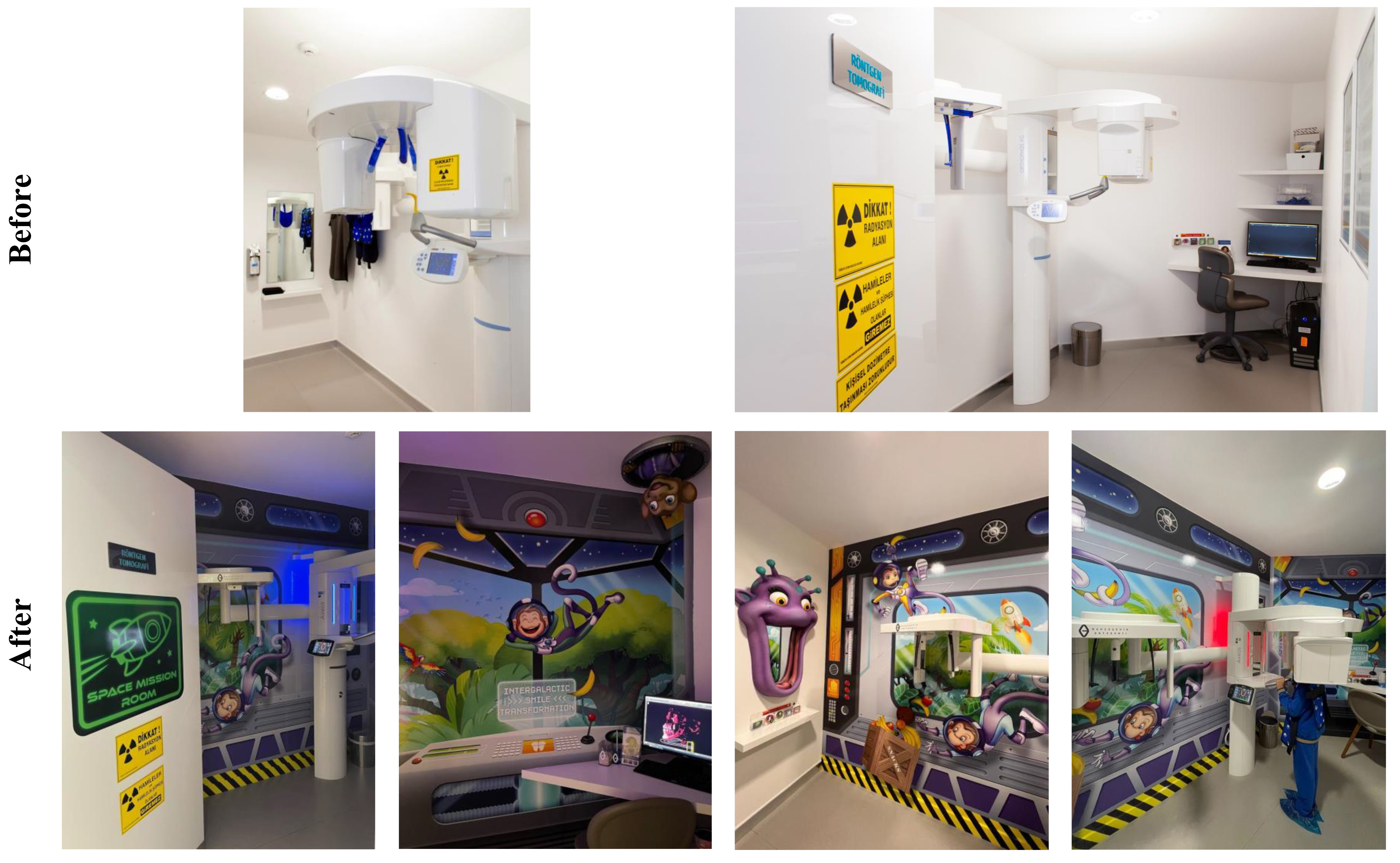 Before & after photos for thematic design.