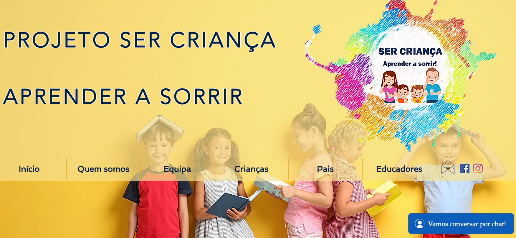 The website homepage of the “Ser Criança—Aprender a
Sorrir” program (A Child—Learn to Smile). Source: original from the author.