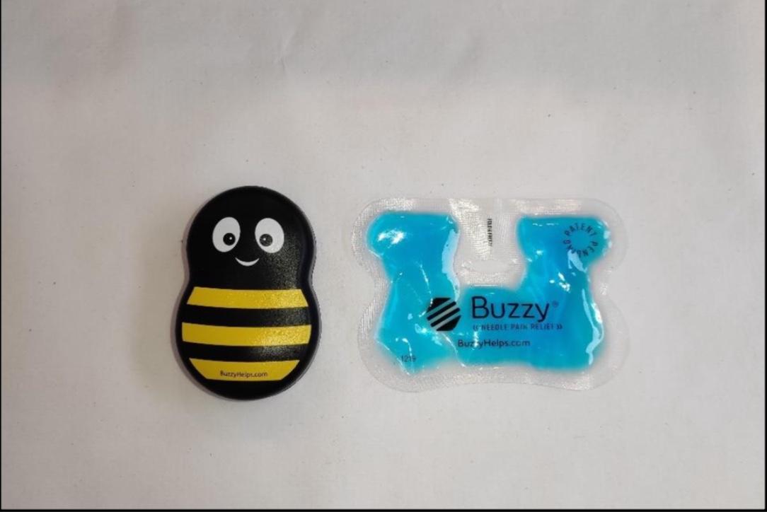 Buzzy® device used for distraction in Group II.