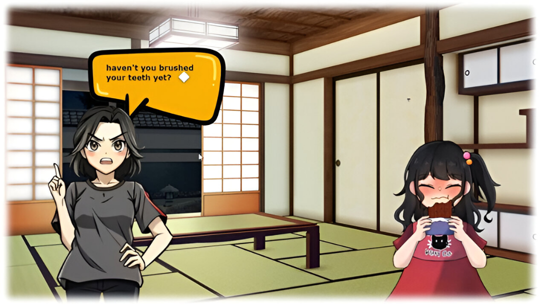 Development design of visual novel game.