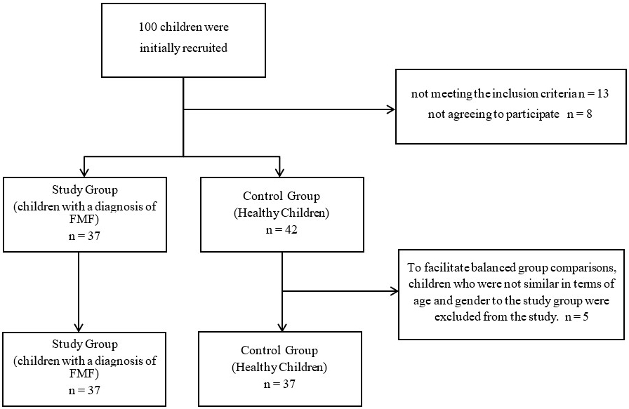 Study flow diagram and patient selection. FMF: Familial
Mediterranean Fever.