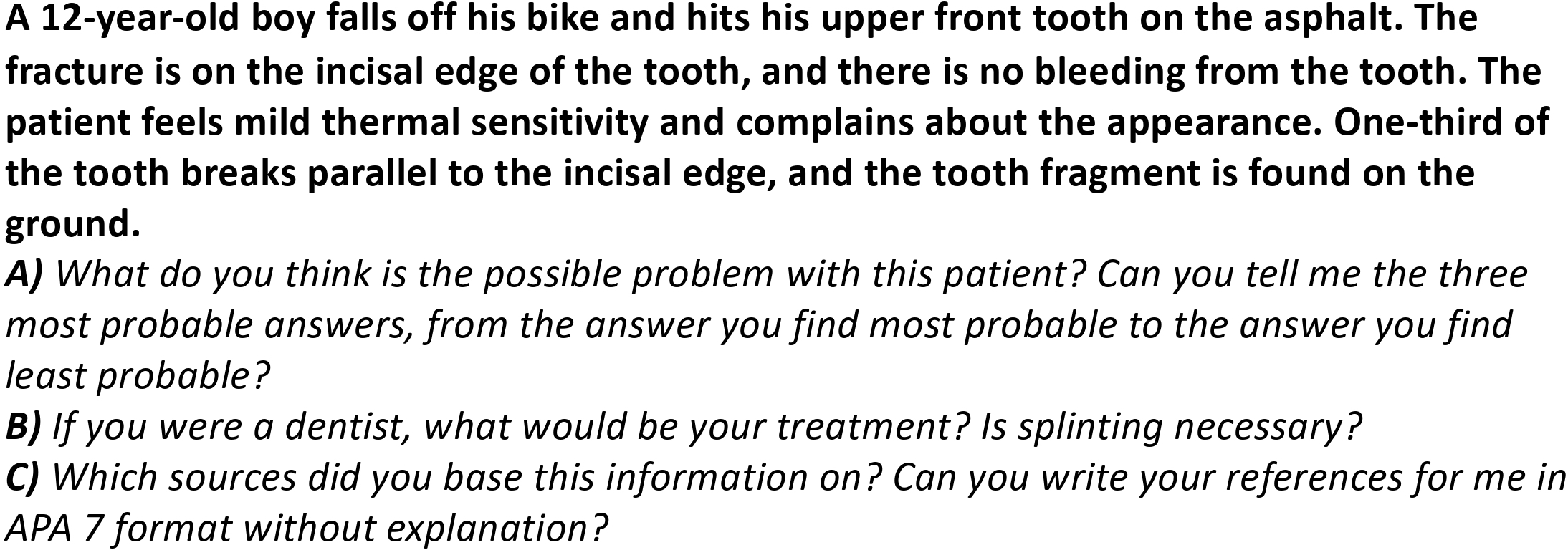 Sample question style.
